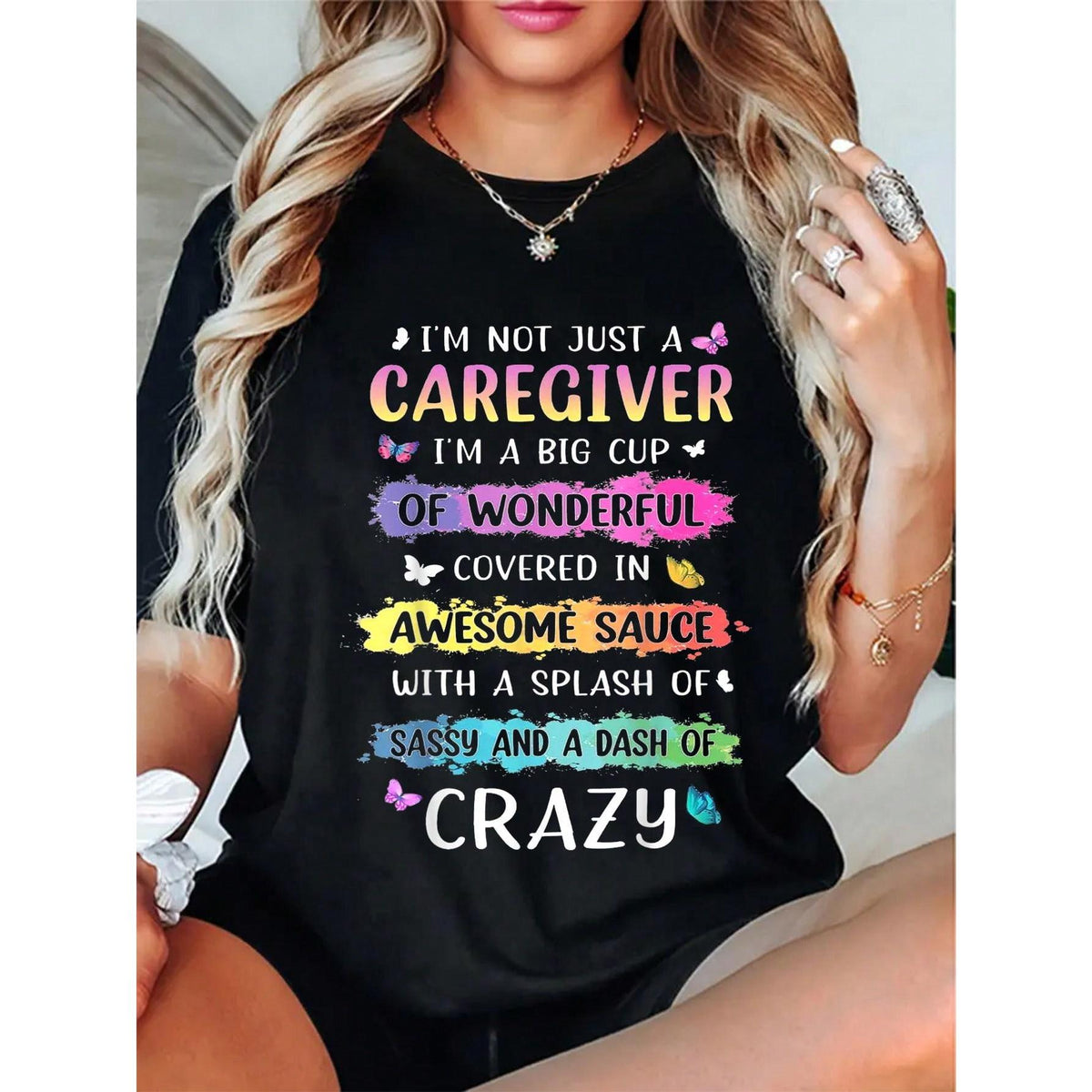 I'm Not Just A Caregiver I'm A Big Cup Of Wonderful Covered T-Shirt Cotton Shirt