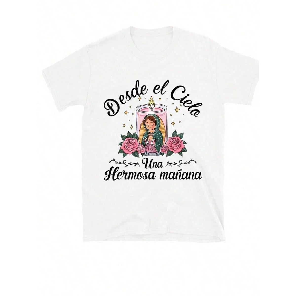 100% Cotton Style Women, Our Lady Of Guadalupe-Shirt, Virgin Mary-Shirt, Faithful-Shirt, Round Neck Religious, Inspirational Christian-Shirt, Loose Fit-Shirt Women, Parties Or Gifts, Soft And Comfortable