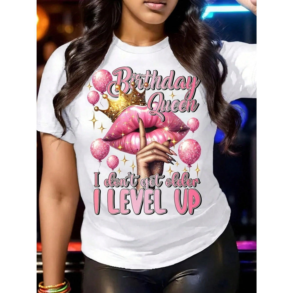 Glitter Birthday Queen Shirt, Birthday Queen I Don't Get Older  Shirt, It's My Birthday Tee, Crown Birthday Girl T-Shirt