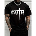 Men's Faith And Cross Plus Size  Graphic T-Shirt