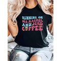 100% Cotton Running On  Print T-Shirt, Casual Crew Graphic Print Solid T-Shirt, Women's Casual Short Sleeve Top For Spring & Summer, Women Graphic T-Shirts