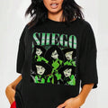 Vintage Villainess Green & Black Graphic Tee, Retro Sci-Fi Anti-Heroine Shirt, 90s Cartoon Vibes
