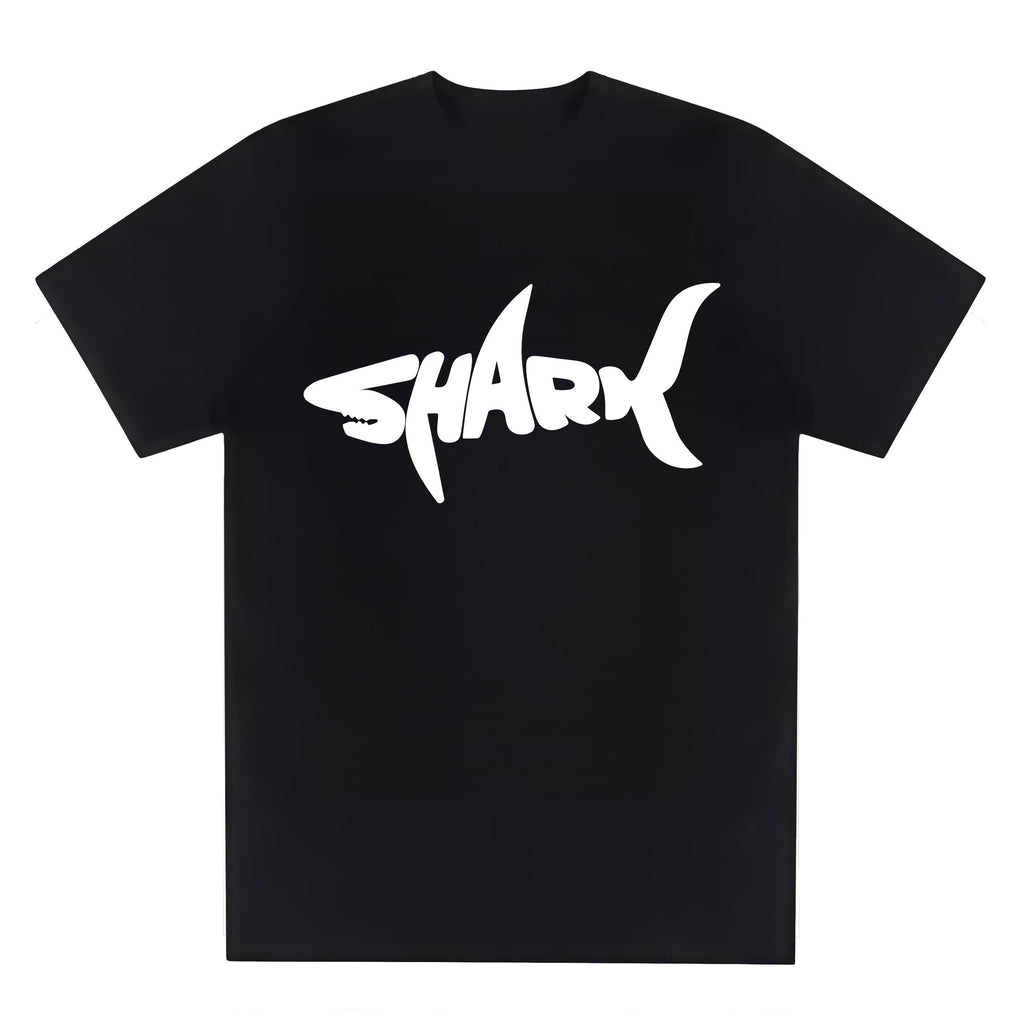 T-Shirt with "SHARK" Graphic Comfortable casual short-sleeved T-shirt in summer