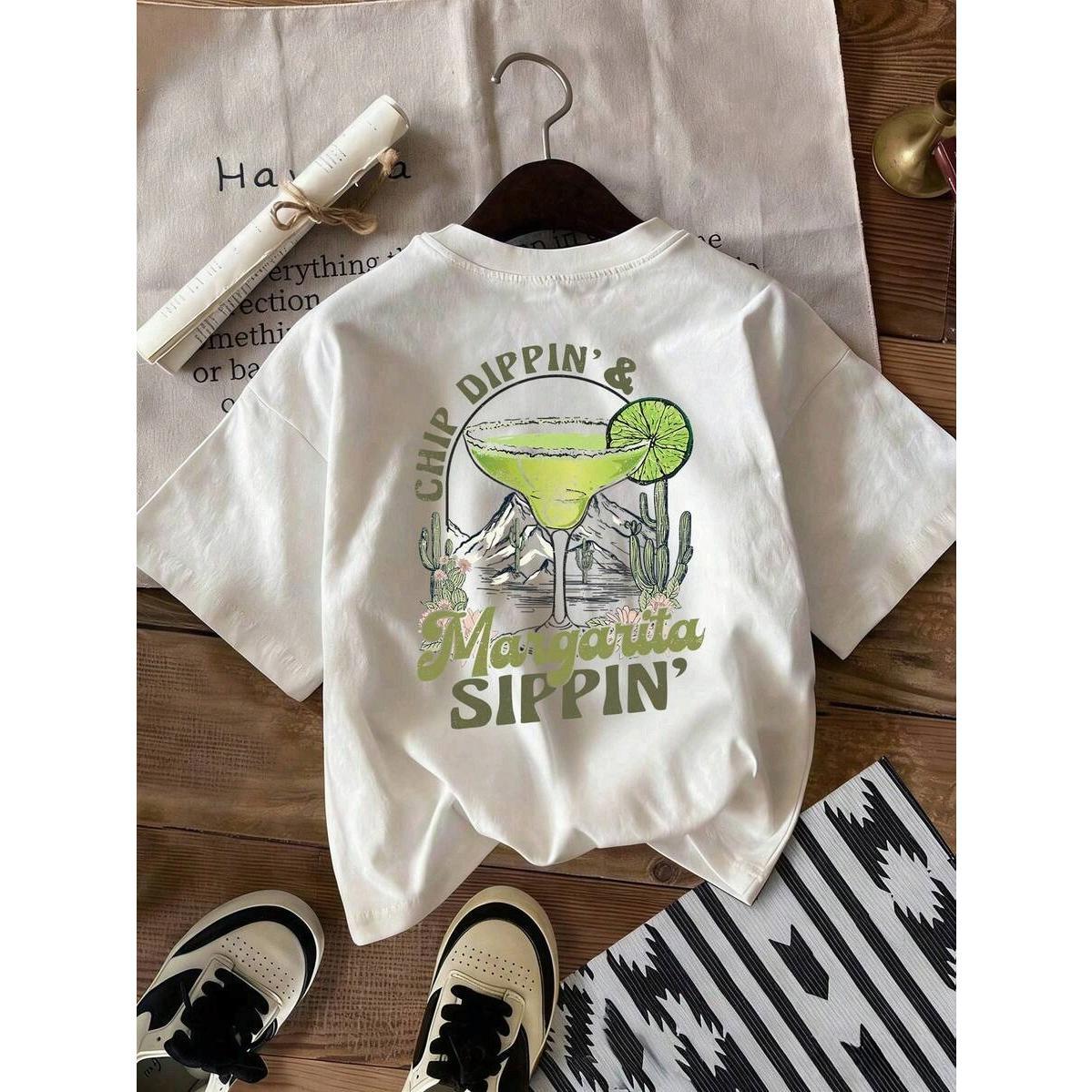 INAWLY Margarita Design Retro Comfort Colors May 5th T-Shirt, Mexico Celebration Funny Drinking Tee, Chip Dippin Margarita Sippin Summer Tee For Women Spring Break