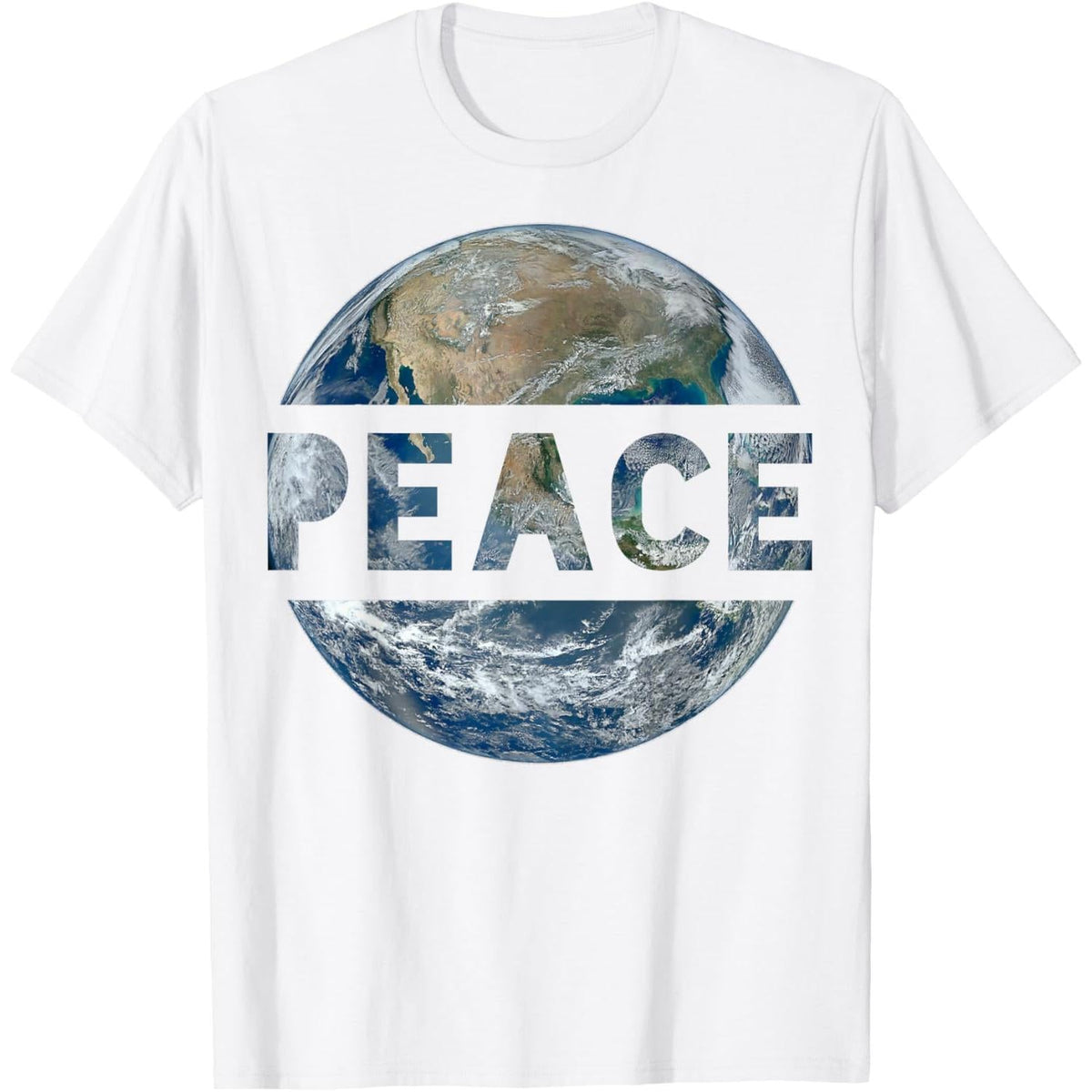 “World Peace On Earth” T-Shirt | Conscious Humanity Love & Kindness Graphic Tee, 100% Cotton Casual Top