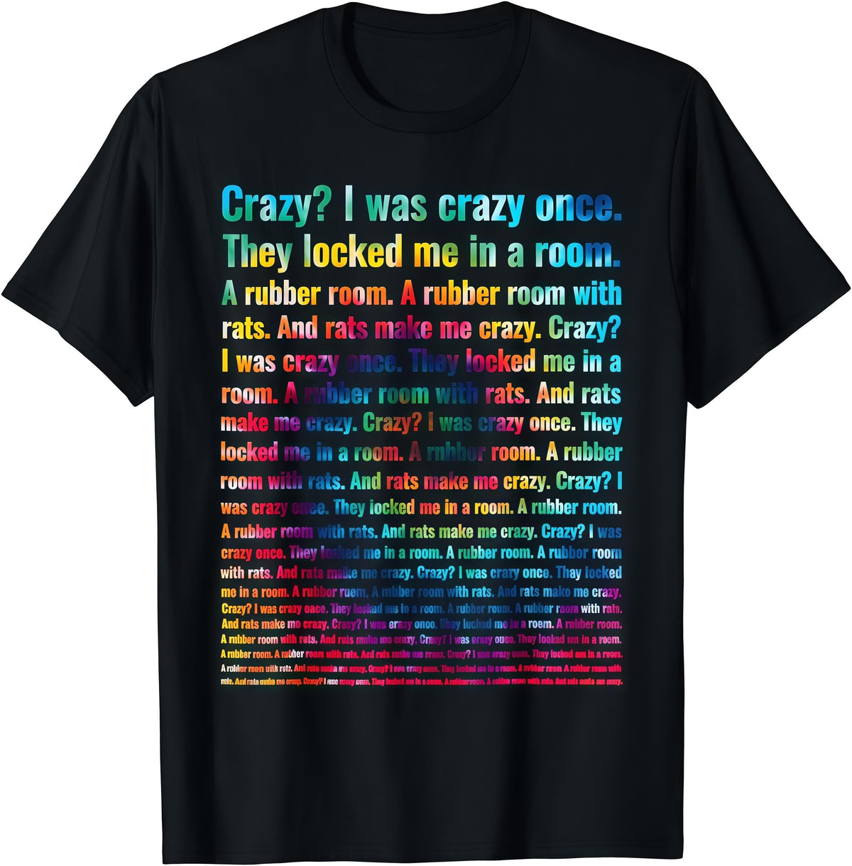 100% Cotton Crazy I Was Crazy Once Tie Dye Funny Oddly Specific Meme T-Shirt.Jpg Men's Women's Vintage Summer Vacation Tops Graphic Tee