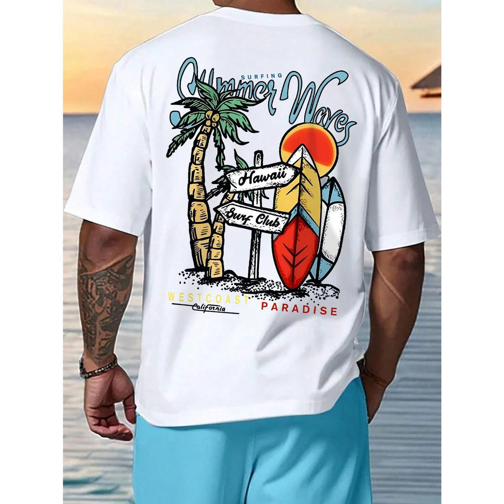 Men's Personalized Printed Short Sleeve T-Shirt | 100% Cotton Breathable Summer Tee