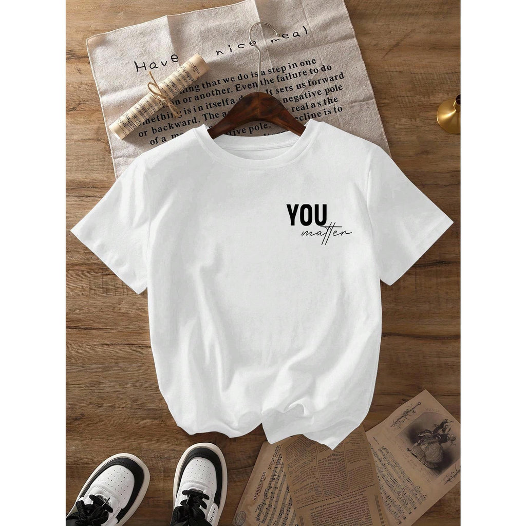 Women's Casual Loose Fit Printed Short Sleeve Round Neck T-Shirt, Summer