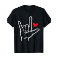 Valentine'S Day 'I Love You' Sign Language Heart Graphic T-Shirt - Soft Breathab