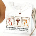Coquette Christian Mama Shirt, Jesus Made Her A Mama, Mom Life Tshirt Cotton Cotton
