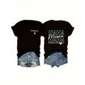 Women‘s ‘Mama’ Letter Print T-Shirt | Mommy Double-Sided Graphic Tee | Mother’s Day Gift
