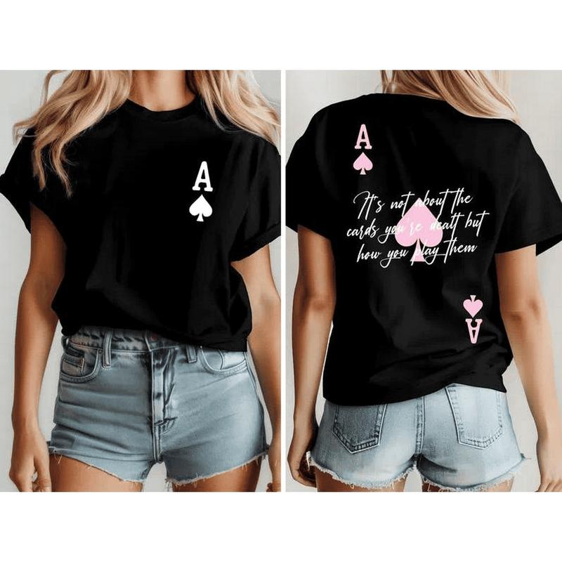 Ace Of Spades Print Shirt Inspiring Quote Sweatshirt Inspirational Quotes Hoodie Positive Shirt Women's Mental Health Men Women Cotton