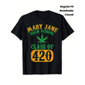 Men's Class of 420 Weed Graphic T-Shirt, 100% Fabric, Crew Neck, Short Sleeve, Regular Fit, Weekend Casual Wear