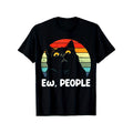 Ew People Funny Black Cat Lover for Women Men Fun Cat Saying T-Shirt, Suitable for All Men and Women Outdoor Short-sleeved T-shirts in All Seasons, Ready to Wear 100% Cotton, S-XXXL