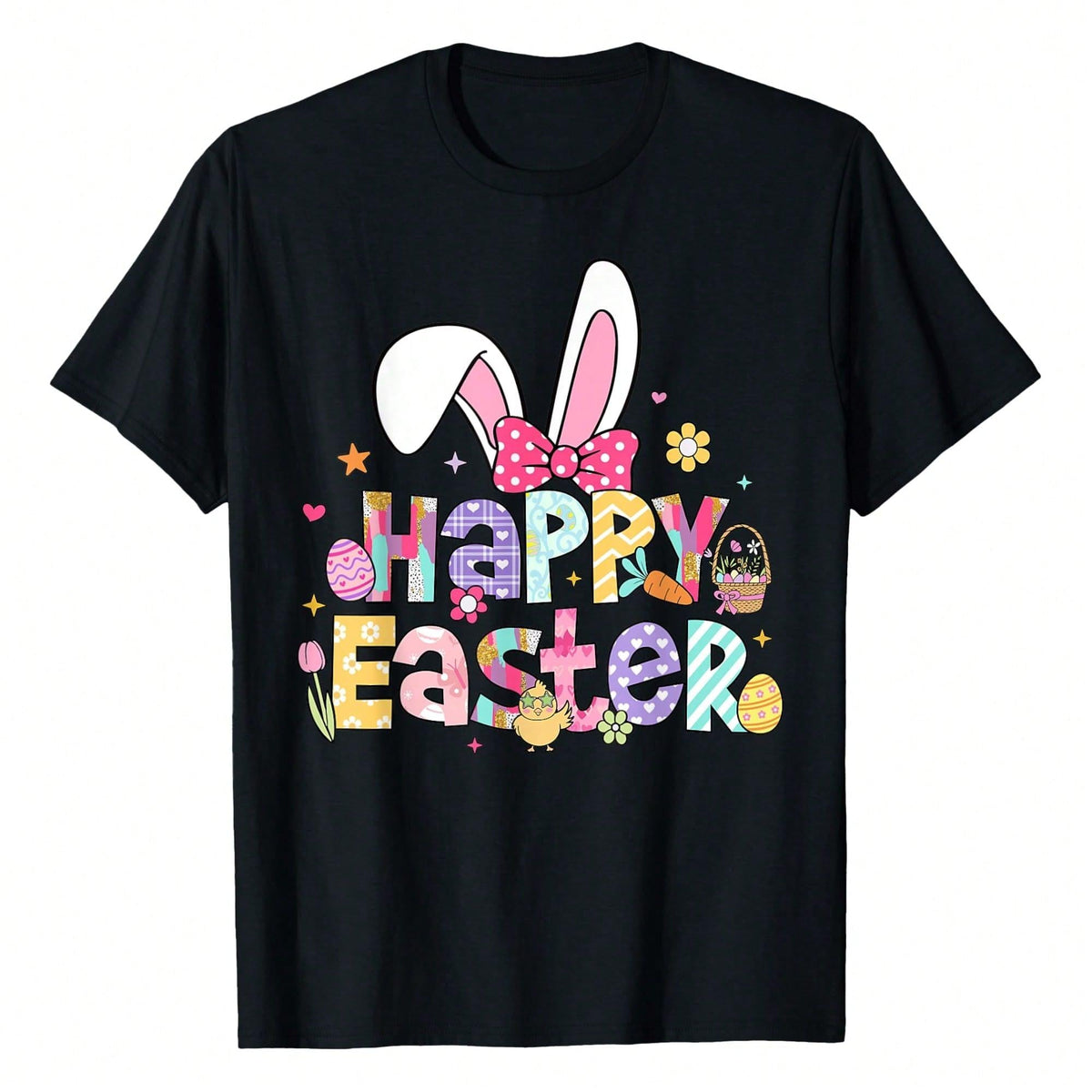 Happy Easter 2026 Cute Bunny Rabbit Easter Day Women Girls T-Shirt Women's Graphic Tee