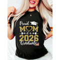 100% Cotton Proud Mom Of A Class Of 2026 Graduate 2026 Senior Mom 2026 T-Shirt Women's Men's Graphic Tee Comfort Crew Neck Summer Vacation Tops