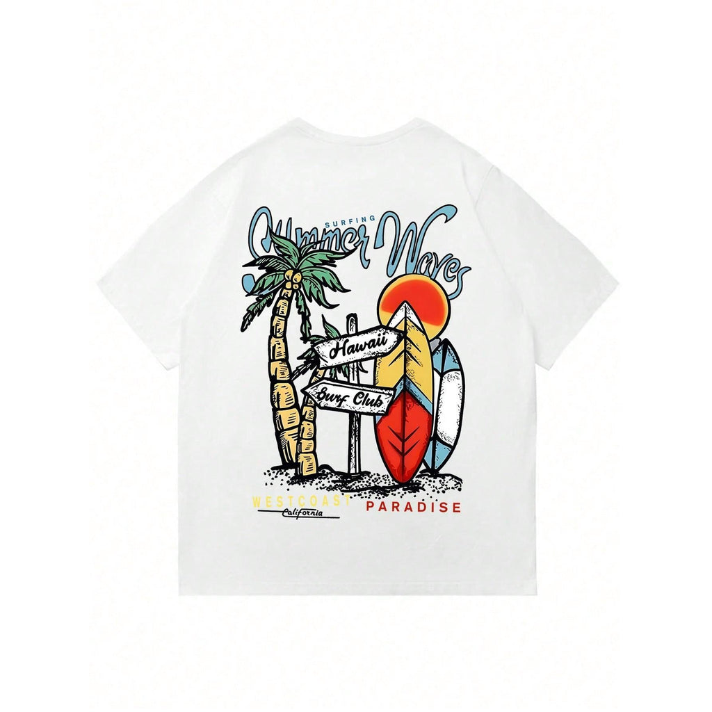 Men's Personalized Printed Short Sleeve T-Shirt | 100% Cotton Breathable Summer Tee