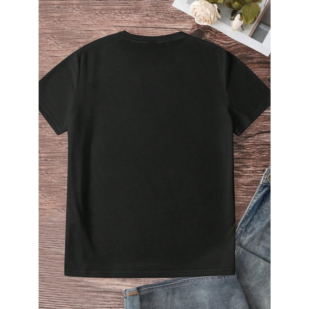 Fashionable Minimalist Wine Glass Print Casual Short Sleeve T-Shirt Graphic Tees Women Tops