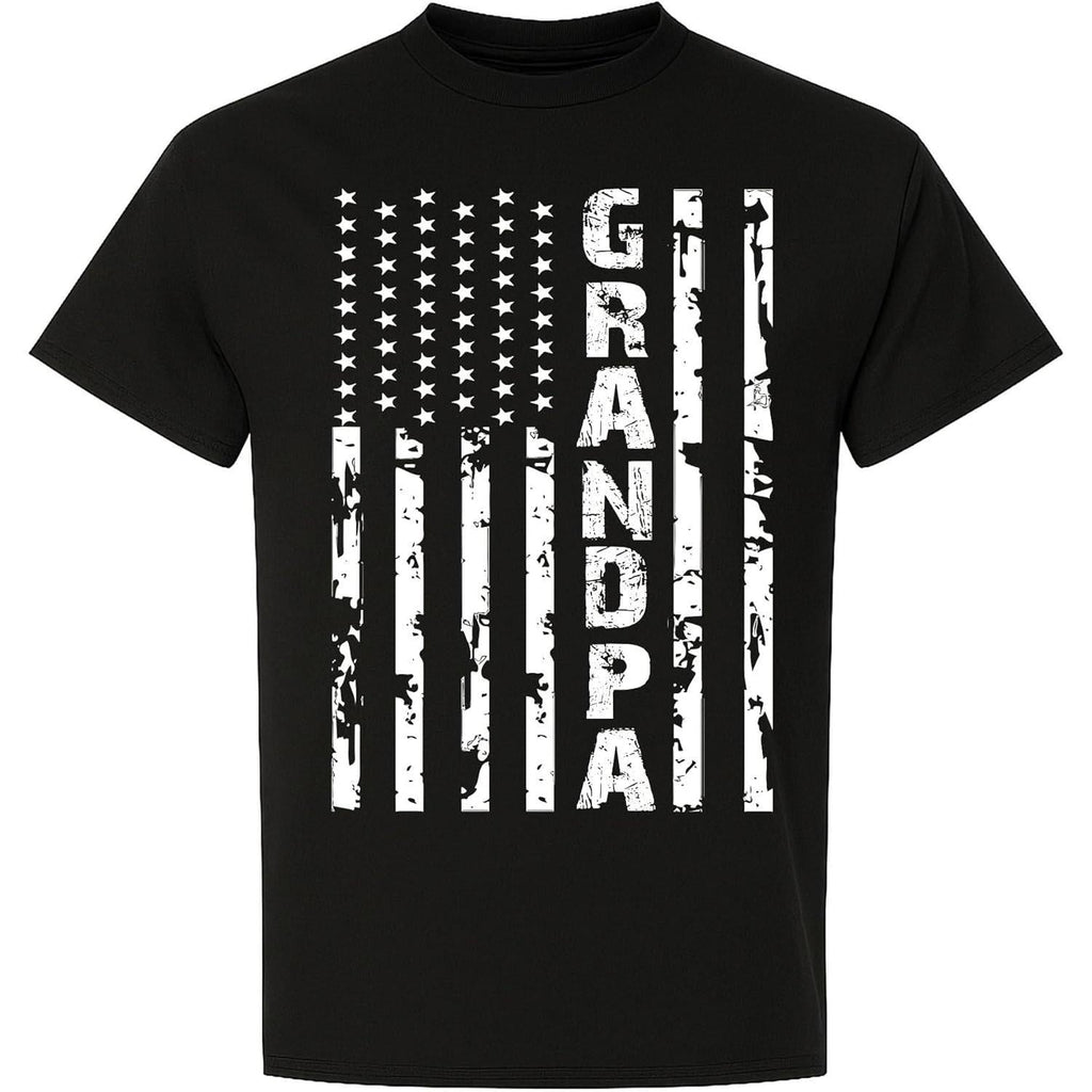 Grandpa Vintage American Flag T-Shirt - Patriotic Grandpa Humor Graphic Tee, Unisex Casual Top