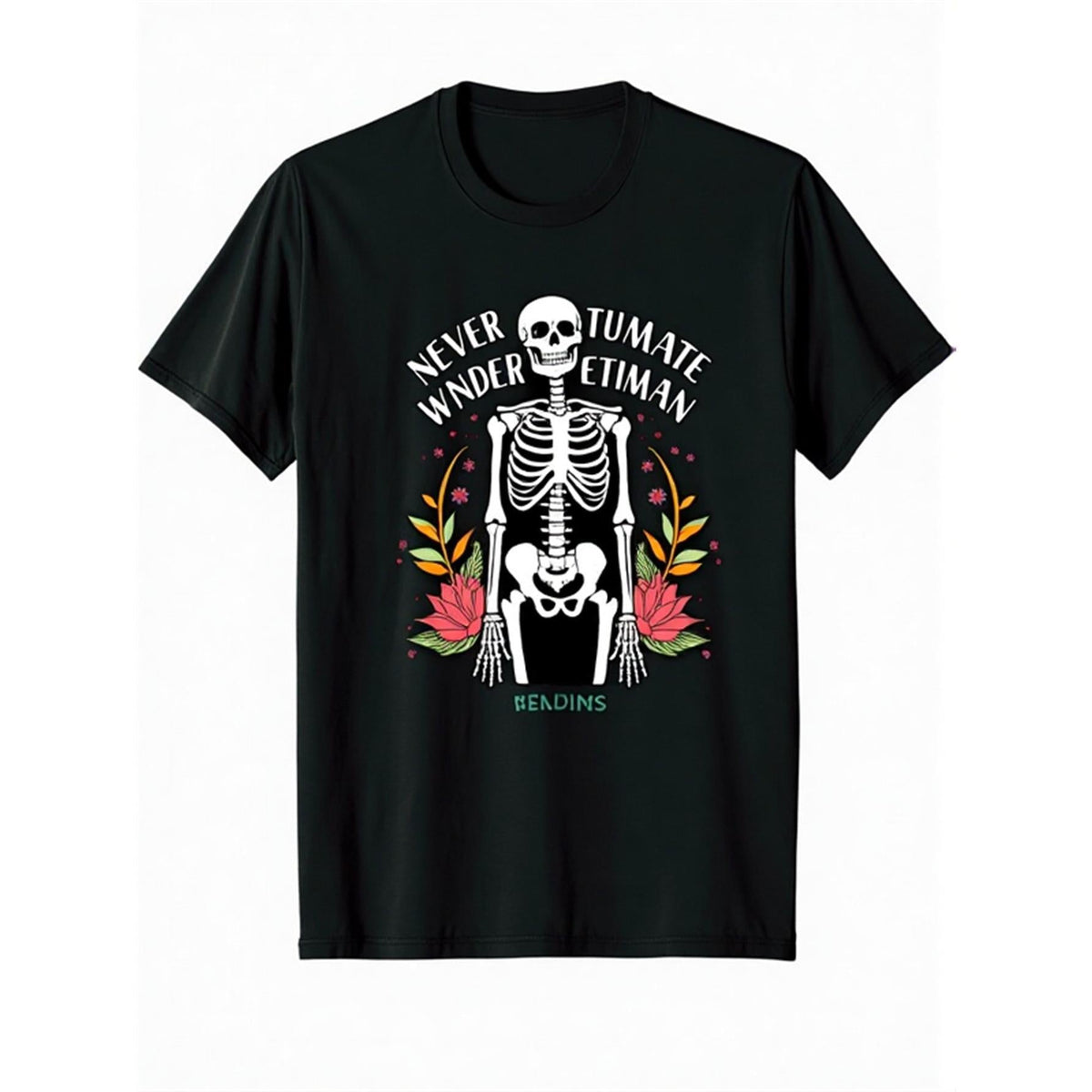 Men'S Hip Replacement Surgery Recovery T-Shirt - Never Wander Tumetiman Graphic Tee - Black with White Skeleton Design - Heavyweight 220gsm Post-Surgery Shirt - Casual Everyday & Physical Relax Apparel - Machine Washable, Bold Statement Shirt