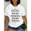 By God Spoiled By My Husband Letter Women Short Sleeve T-Shirt