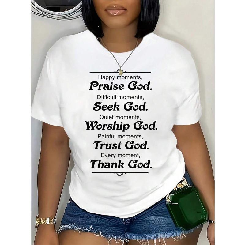 By God Spoiled By My Husband Letter Women Short Sleeve T-Shirt