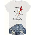 Women'S Casual Short Sleeve Crew Neck T-Shirt | Fashionable Graphic Print with Chicken and Rooster Design, Lightweight and Breathable, Perfect for Spring and Summer Wardrobe