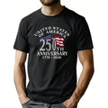 Man' S American Flag 250th Anniversary Print Black TShirt, Crew Neck, Casual Cotton Tee, Medium Stretch Knit Fabric, Regular Fit For Boys& Man, Perfect For Spring/Summer/Fall