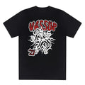 Casual T-Shirt for Men with Y2K Style Skeleton and Flame Graphic, Crew Neck, Short Sleeve
