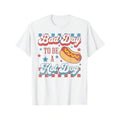 Men's 100% Cotton Short-Sleeve Round Neck Casual Tshirt - Funny "Bad Day To Be A Hot Dog" 4th Of July Patriotic Print, Lightweight Menswear, Comfortable Durable, Ideal For Daily Wear, Outdoor Activities