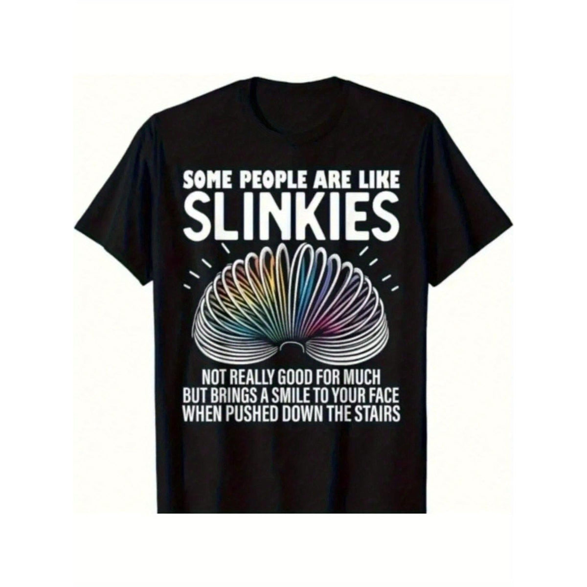 Graphic T-Shirt for Men with Funny Sarcastic Rubber Bands Slogan, Short Sleeve Round Neck Streetwear Top