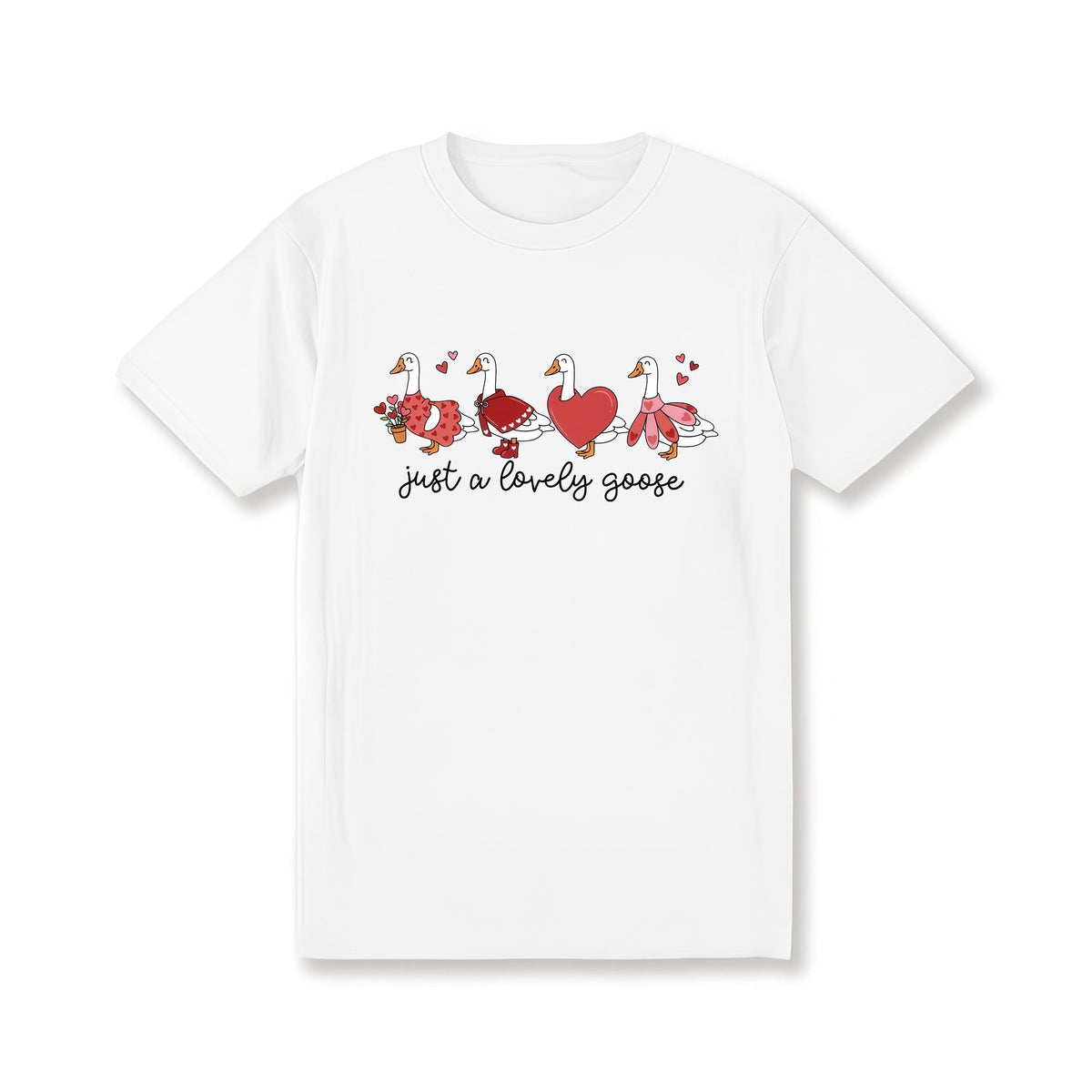 Valentines Day Shirt Vday Goose T-Shirt Silly Animal Duck Tee V-day Cute Love Goose Outfit Idea Valentine's Day Tshirt Women
