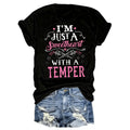 Casual Short-Sleeve Round-Neck T-Shirt with a Western Letter Print, Perfect for Spring And Summer, Designed for Women