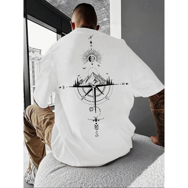 [Sun Rune T-Shirt] Men's Sun Rune Print Short Sleeve T-Shirt - Summer Outdoor Short Sleeve