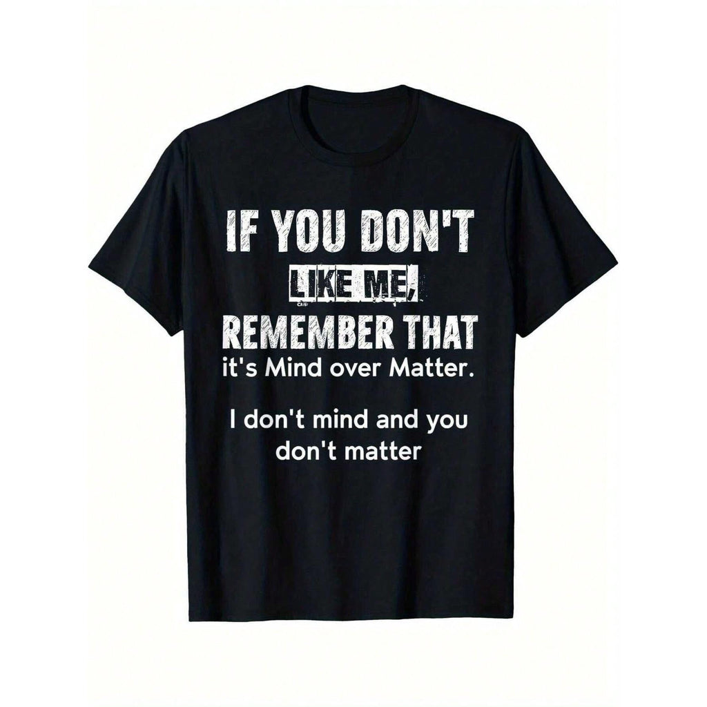 [Mind Over Matter T-Shirt] High Elasticity Cotton Men's "Mind Over Matter" Graphic T-Shirt | Loose Fit Short Sleeve Round Neck For Casual & Sports Wear, Spring/Fall Streetwear Essential, Durable Fabric, PLUS SIZE
