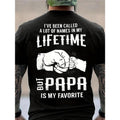 [Funny Graphic Tee]PAPA Letter Print Men's Casual Short-Sleeved T-Shirt - Funny Elastic Round Neck Graphic Tee Loungewear Top For Summer, Father's Day Gift,Father's Day Gifts