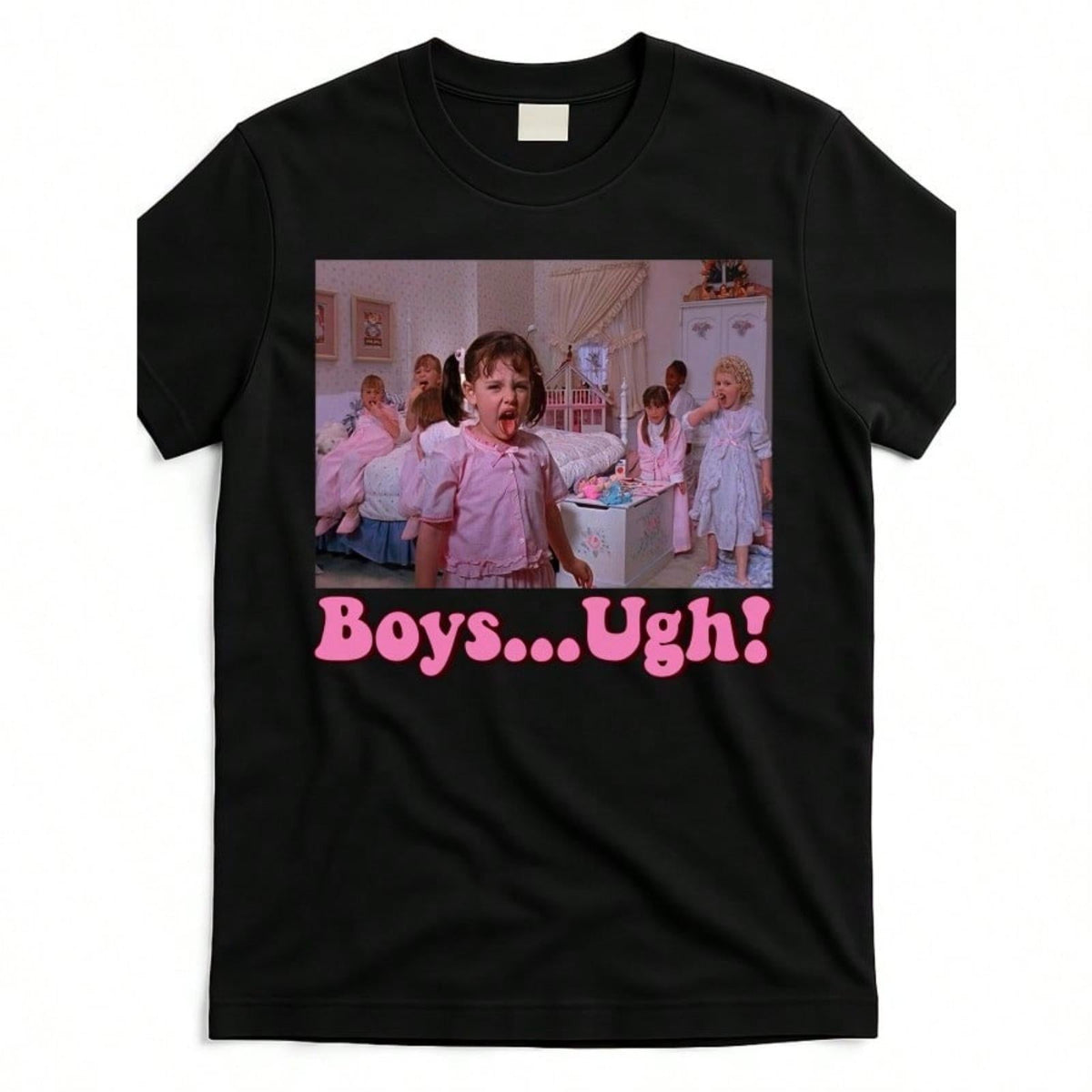 Funny Valentine's Little Rascals "Boys Ugh!" Movie Graphic T-Shirt - Vintage 90s Retro Tee, Soft Everyday Shirt For Adults, Casual Round Neck Top For Themed Parties & Nostalgic Film Fans, Leisure Outfit, Playful Design, Durable Material