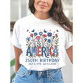 America 250th Birthday July 4th 1776-2026 Patriotic T-Shirt For Women, Floral USA 250th Anniversary Graphic Tee, Independence Day Celeion Gift Top, Casual Summer Apparel
