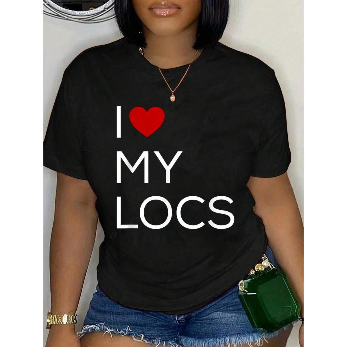 I Love My Locs Natural Hair Graphic Tee Unisex Oversized Cotton Natural Hair T-Shirt ladies