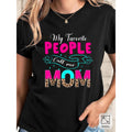 My Favorite People Call Me Mom Graphic T-Shirt | Cute Leopard Print, Mother'S Day Tee, Casual Short Sleeve Top for Spring and Summer, Black with Colorful Lettering, Casual Summer Wear | Playful Design | Stretchy Fabric