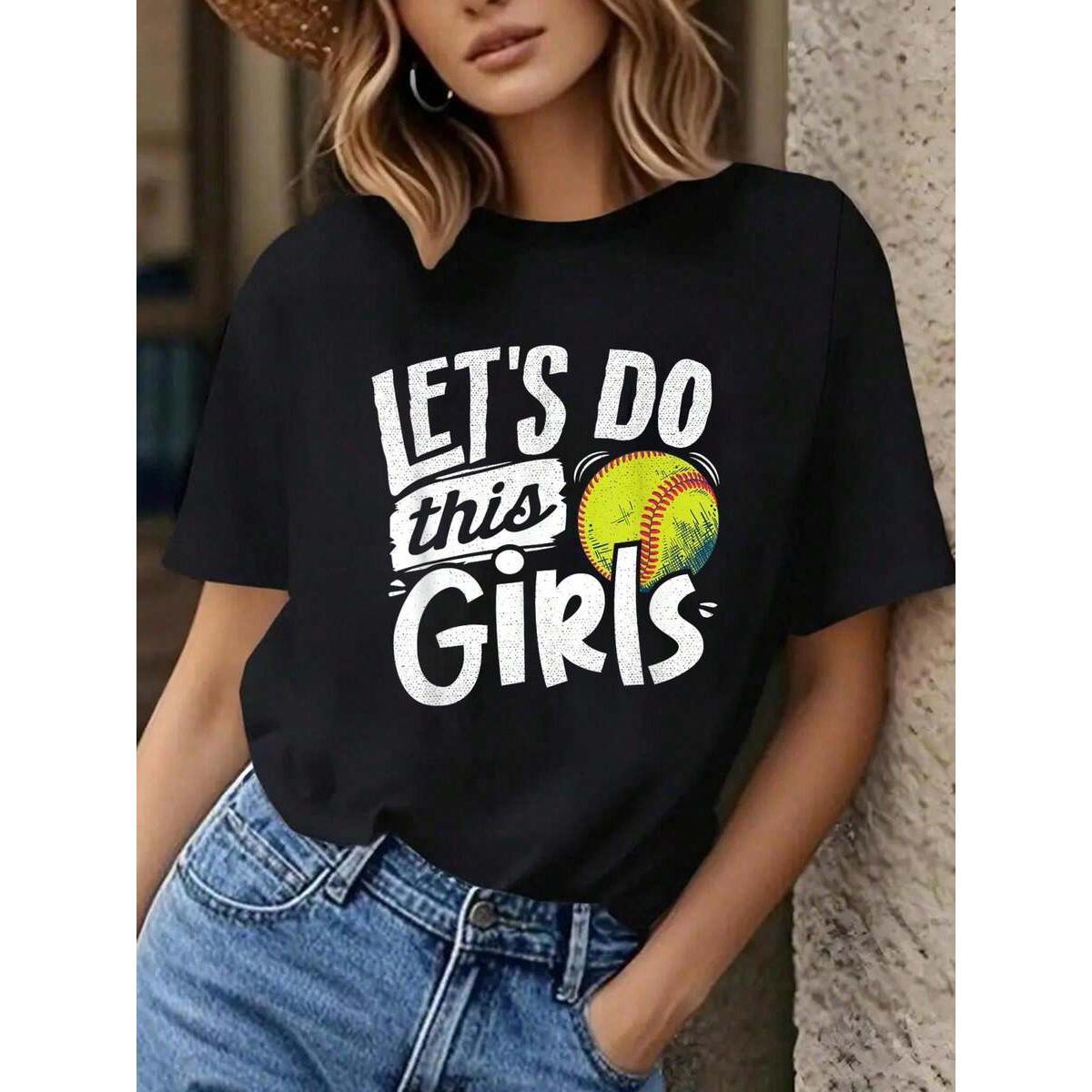 100% Cotton Softball Mom T-Shirt | Women Girls Softball Lover Tee | Casual Short Sleeve for Spring & Summer