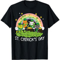 St Patricks Day Cats Catricks Saint Pattys Women Girls Kids T-Shirt