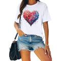 Womens Valentines Day Shirts Cute Love Heart Tshirts Funny Teen Girls Valentines Short Sleeve