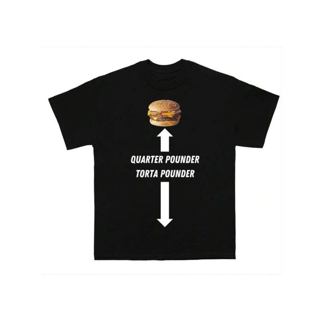 Men's Loose Fit Cotton T-Shirt with "Torta Pounder" Cat Meme Graphic, Soft Short Sleeve Top for Pet Lovers