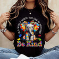“Be Kind” Elephant T-Shirt | Cute Animal Graphic Tee | Women’s 100% Cotton Casual Top | Nature Lover Gift
