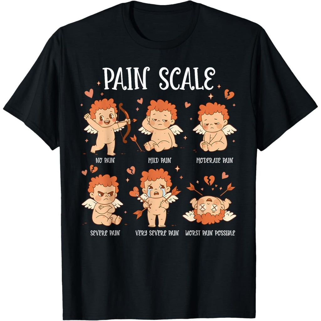 Pain Scale Cupid Pain Assessment Trauma Nurse Valentine Day T-Shirt