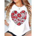 Summer Tops Featuring Valentine's Day Design Casual T-Shirt Large Size Tees Romantic Presents