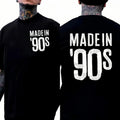 Menswear Unisex 90s Retro Lettering Short-Sleeve Cotton T-Shirt - Double-Sided Bold Print, Round Neck, Simple High-End Design, Comfortable, Casual Streetwear, Commuting Tops, Shortsleeve