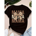 Mom Tie 1 Pcs Women's Plus Size T-Shirt Funny Oversized Graphic Short Sleeve Tee Novelty 100% Polyester Shirt Casual Crew Neck Top 220g