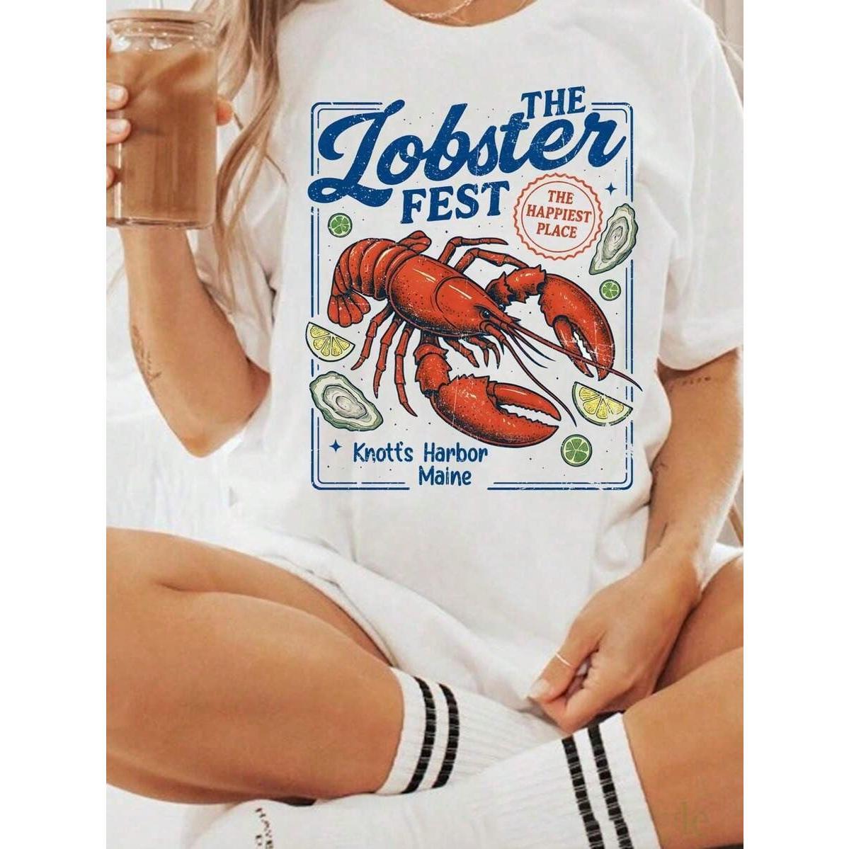 2026Lobster Cowboy Shirt, Funny Lobster Tshirt Western Beach Top Amalfi Coast Trip Tomato Girl Summer